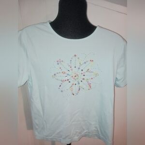 Light Blue Shirt with Colorful Design